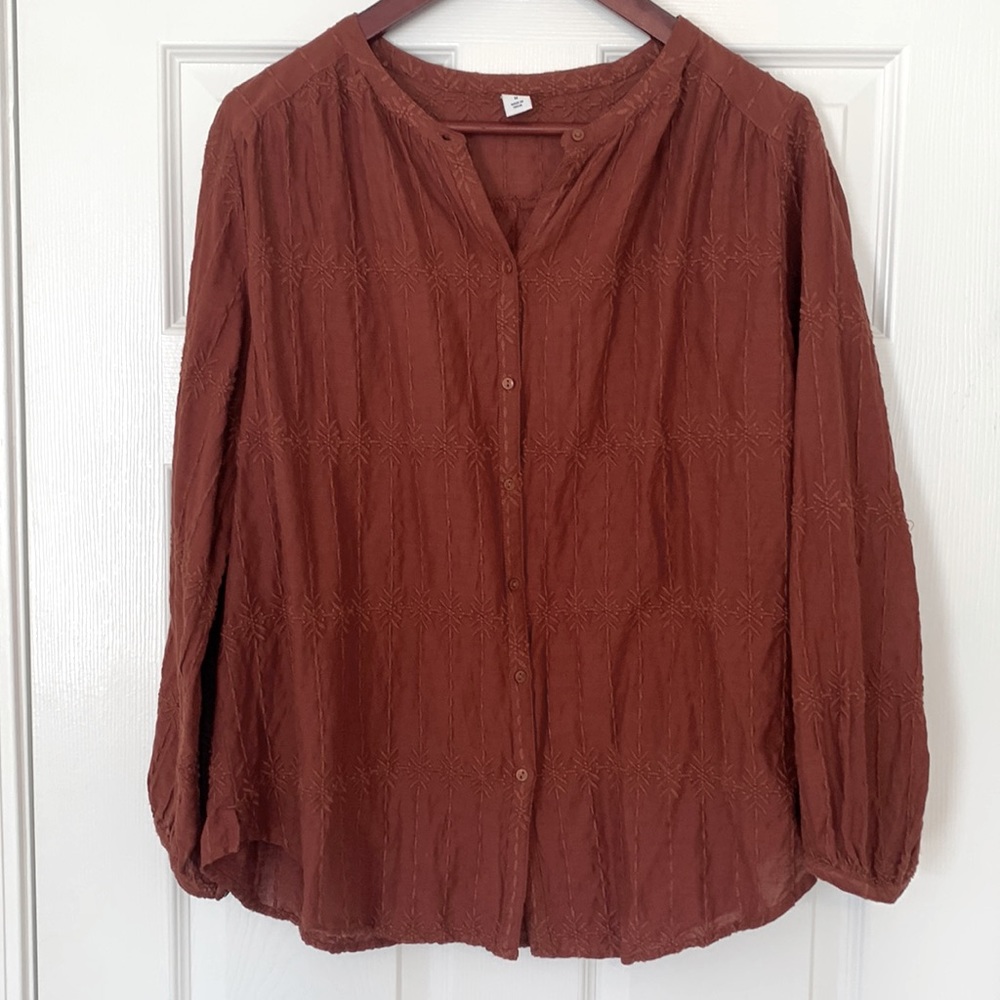 OLD NAVY | Rust Textured Button-down Top